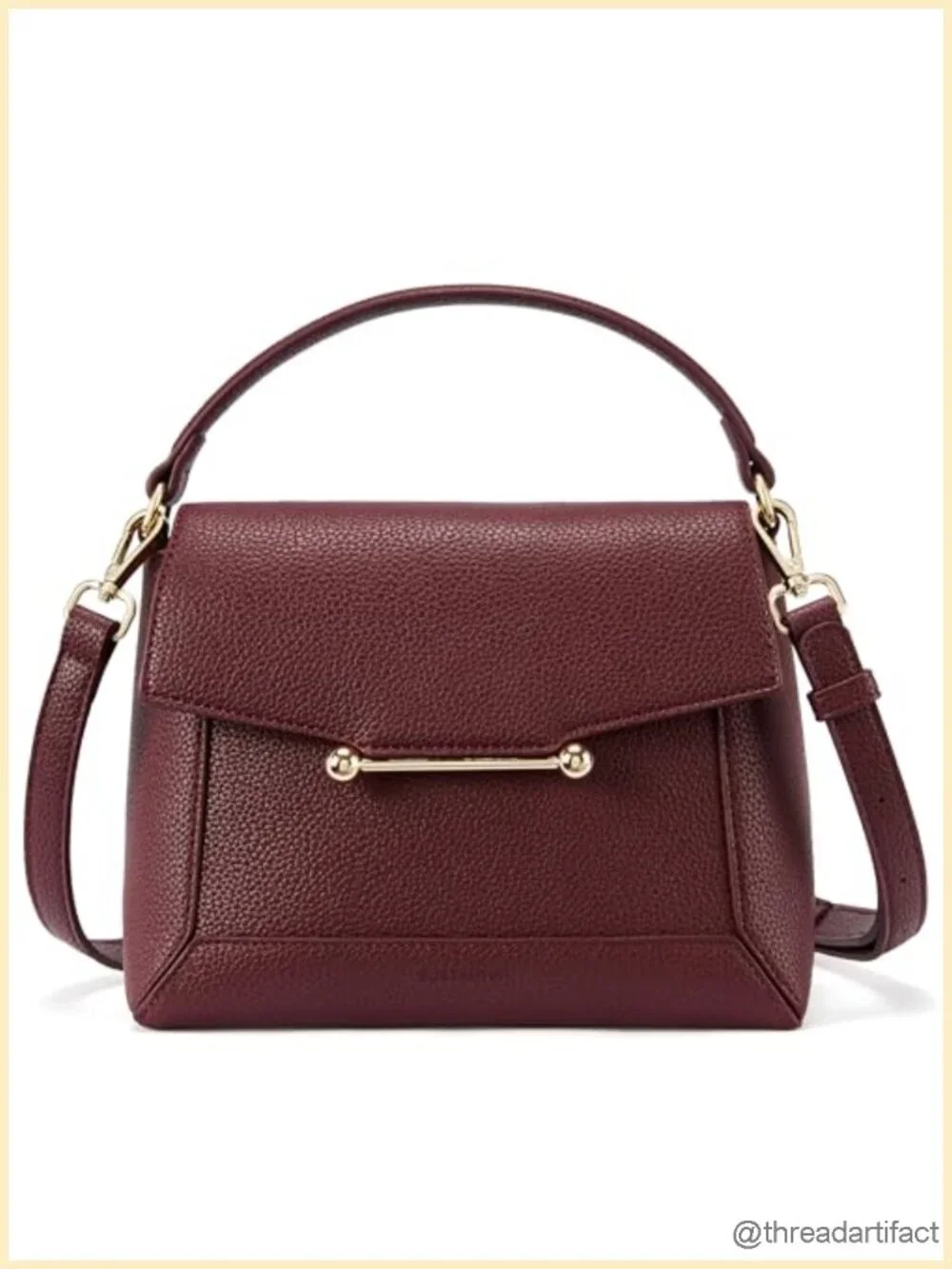 Vegan Leather Crossbody Bag with Top Handle Adjustable Strap